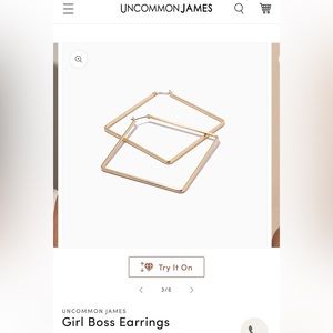 Uncommon James Girl Boss earrings in rose gold